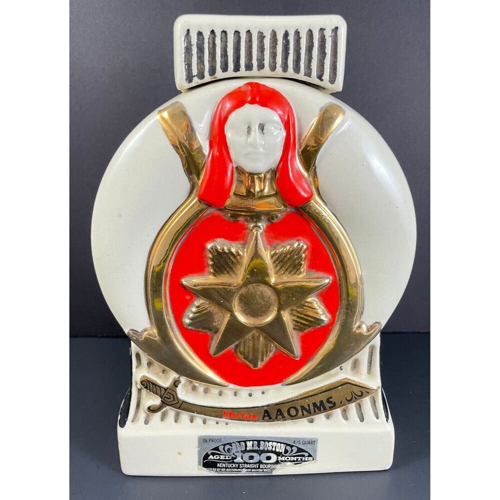 Freemason Shriner Decanter Masonic Boston Kentucky Bourbon 1976 EMPTY Vintage
